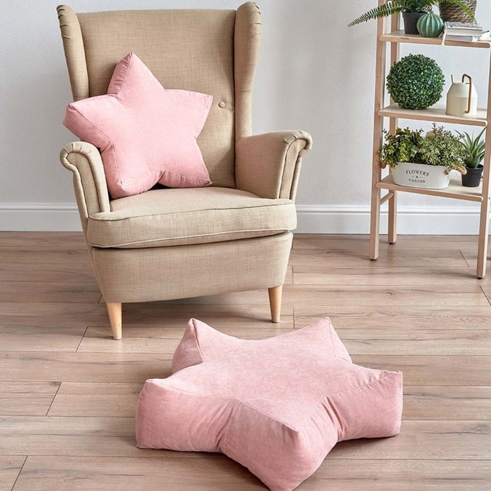 Декоративная подушка «Старс», размер 65х65х20 см, цвет светло-розовый декоративная подушка старс размер 55х55х12 см цвет светло серый