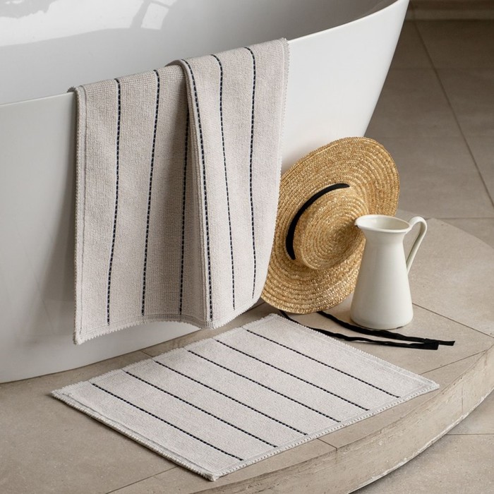 Комплект ковриков для ванны «Агра», размер 50x60 cм, 60x100 см, цвет бежевый