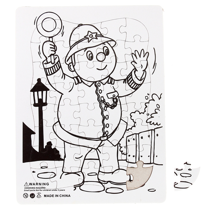 Раскраска-пазл "Рабочий" картинка 40 элементов