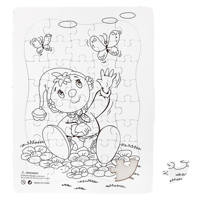 Раскраска-пазл "Мальчик на полянке" картинка 40 элементов