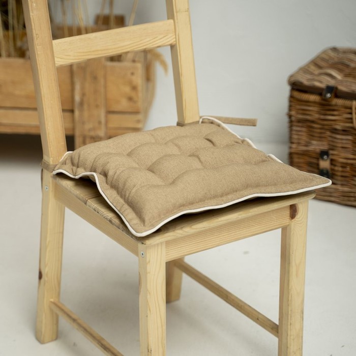 Подушка на стул «Ибица», размер 40х40 см, цвет горчичный подушка на стул sea breeze размер 40х40 см цвет синий