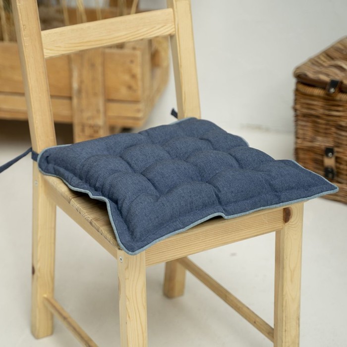 Подушка на стул «Ибица», размер 40х40 см, цвет синий подушка на стул sea breeze размер 40х40 см цвет синий