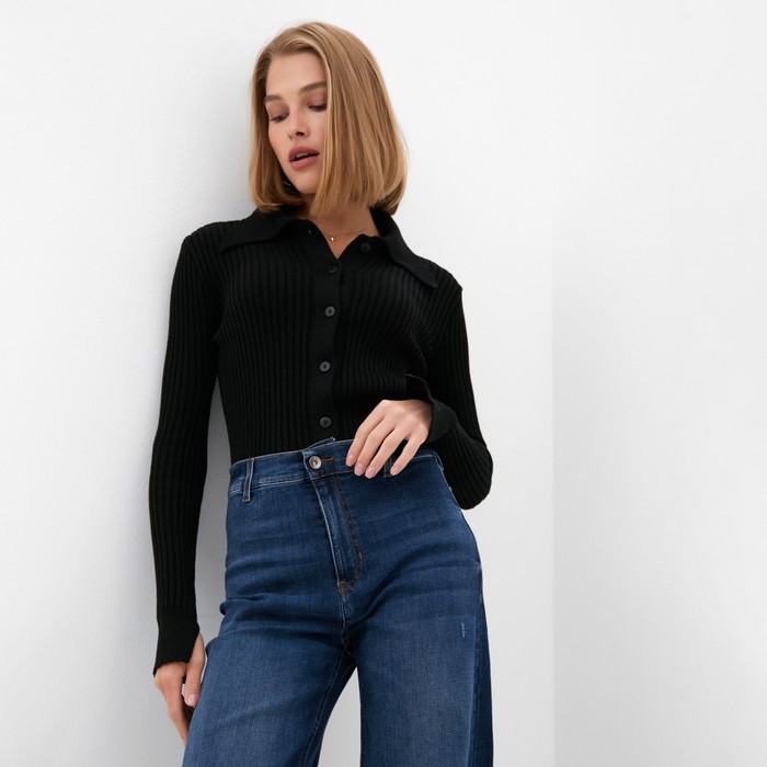 

Джемпер женский MINAKU: Knitwear collection цвет чёрный, размер 46-48