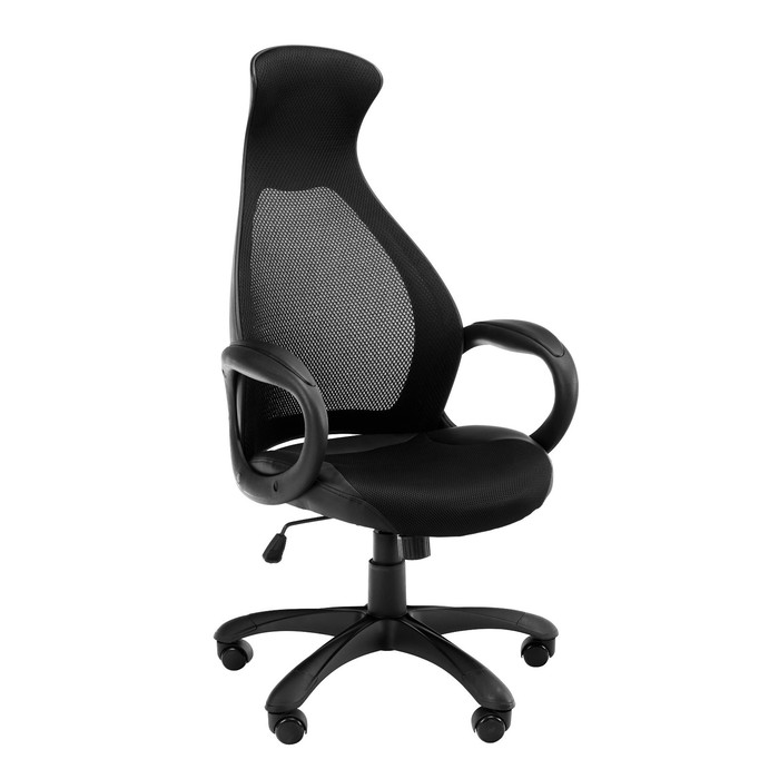 Эргономичное кресло руководителя YS - 717, черное эргономичное кресло everprof polo s сетка серый