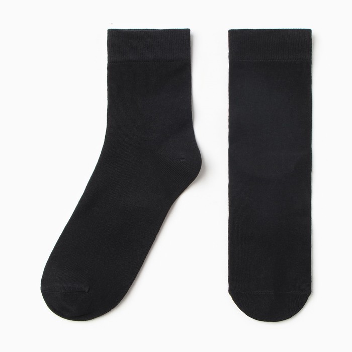 Носки женские шерстяные, цвет черный, размер 23