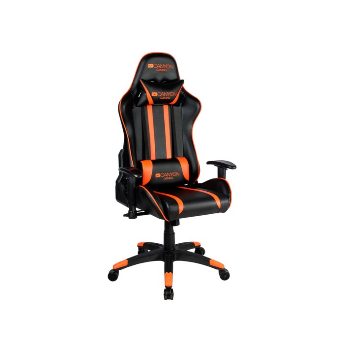Кресло игровое Canyon Fobos GС-3, 150 кг, 2D подлокотники, экокожа, чёрно-оранжевое игровое кресло canyon nightfall gс 7 чёрно оранжевое газлифт 4 класса макс вес до 150 кг