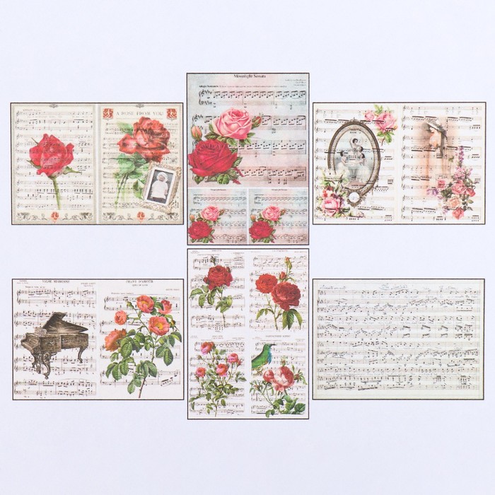 Набор декупажных карт 6 шт «Розы Винтаж» набор декупажных карт 6 шт размытые розы