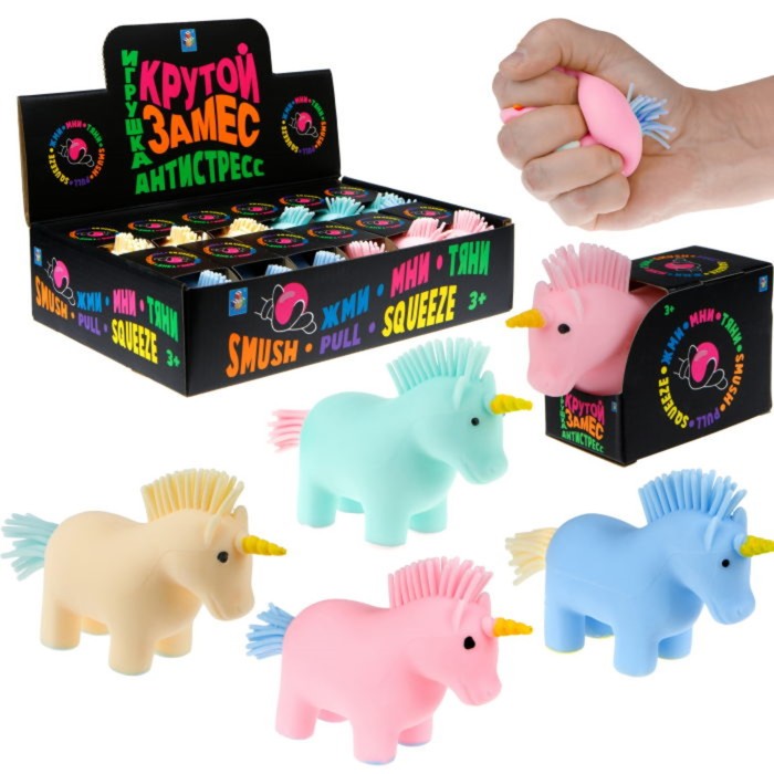 

Игрушка-антистресс «Крутой замес. Единорог», 12×6 см, 4 цвета, МИКС