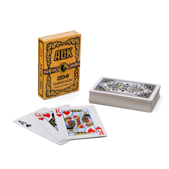 Карты игральные бумажные AGK, 54 шт, 280 г/м2, 5.7 х 8.7 см карты игральные бумажные wild king 55 шт 280 г м2 синие 6 3 х 8 8 см