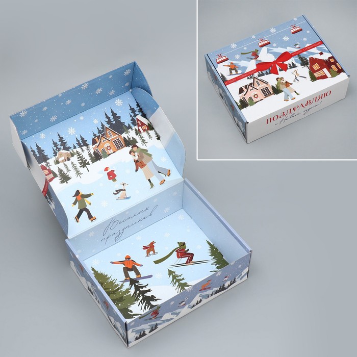 Коробка складная «Снежный город », 27 × 21 × 9 см складная коробка брутальность 27 × 21 × 9 см