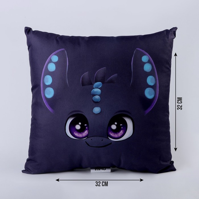 

Подушка квадратная «Дракоша», чёрный