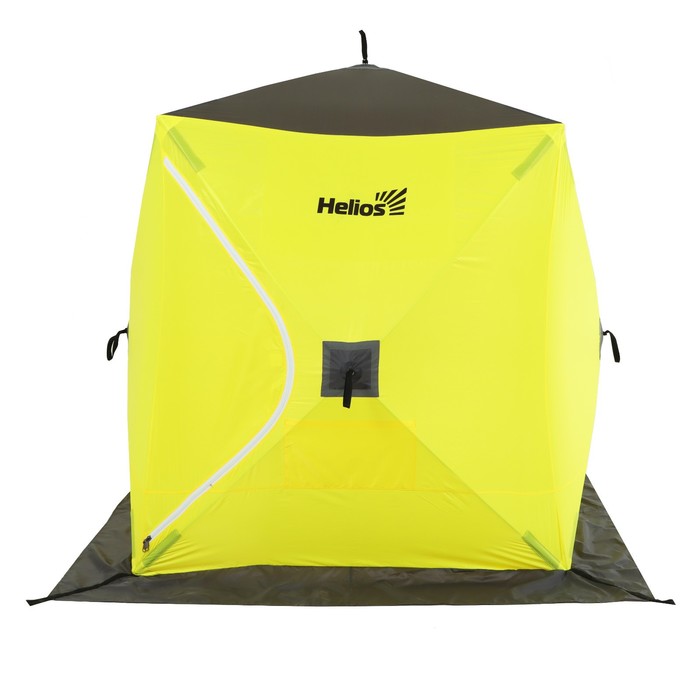 палатка зимняя утепленная helios 1 8 х 1 8 м цвет желтый серый hs wsci 180yg Палатка зимняя Helios Куб, 1.5 х 1.5 м, цвет жёлтый/серый (HS-WSC-150YG)