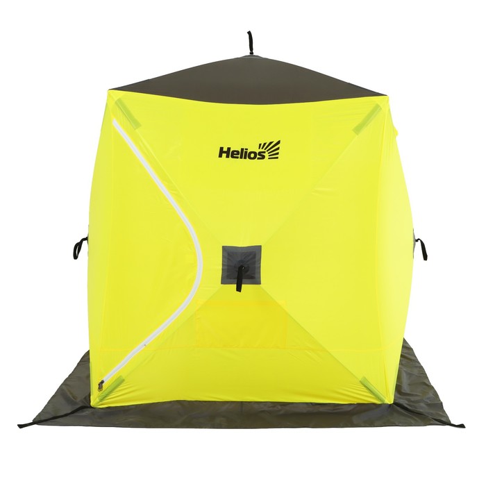 палатка зимняя утепленная helios куб premium 1 8х1 8 желтый серый hs wsci p 180yg Палатка зимняя Helios Куб, 1.8 х 1.8 м, цвет жёлтый/серый (HS-WSC-180YG)