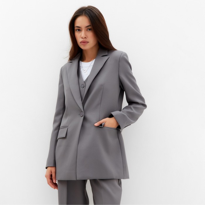 Пиджак женский MIST: Classic Collection р. 42, цвет серый пиджак женский mist classic collection р 42 цвет экрю