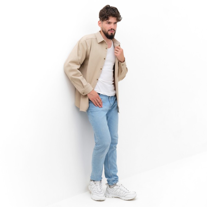 фото Рубашка мужская mist oversize размер 54, молочный