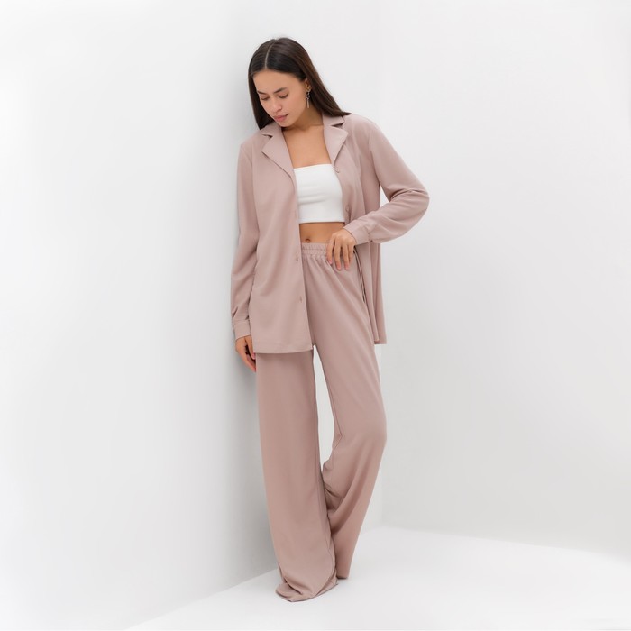 

Комплект женский (рубашка, брюки, топ) KAFTAN "Base" р. 46, пудровый