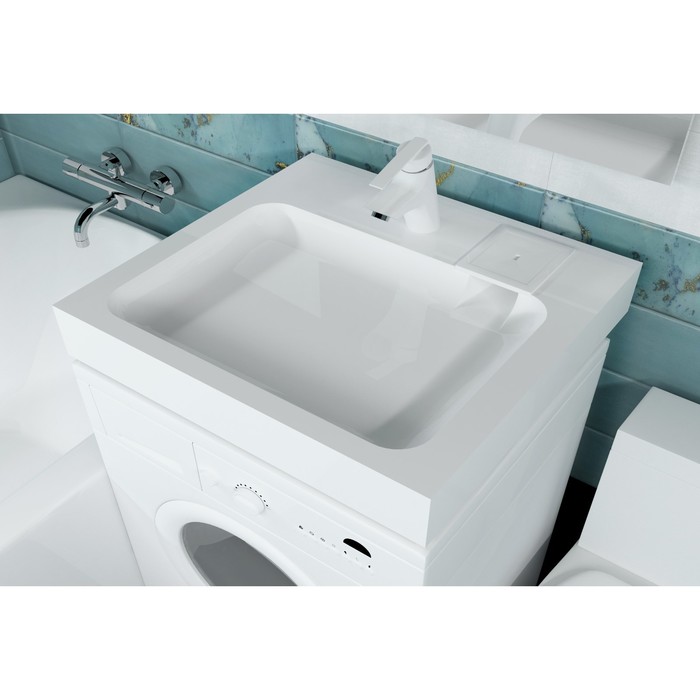Раковина Marko «Стандарт», 60х60 см, над стиральной машиной, белая раковина в ванну над стиральной машиной стандарт классик 50х60 белая