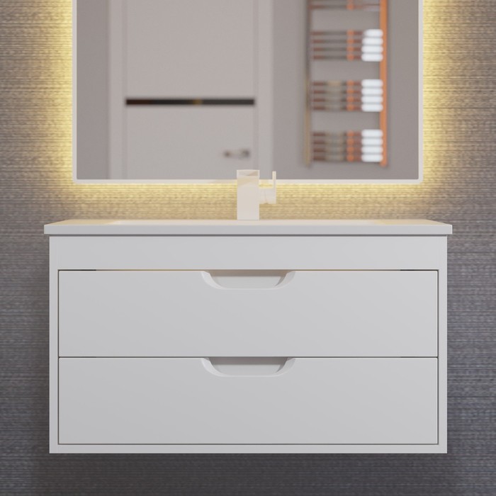 

Тумба с раковиной Uperwood Modul 80 см, подвесная, матовая, белая