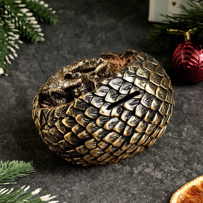 

Копилка "Дракон Марис в яйце" золото с серебром 11х9х7,5см