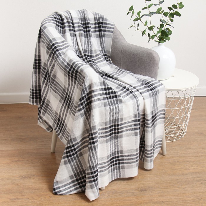 Плед ARDENZA BASIC 130х170см, цвет ёбело-черный, флис, 160г/м, пэ