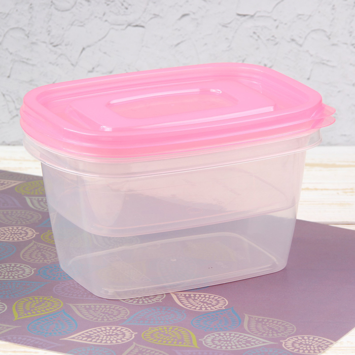 Набор пищевых контейнеров 20х14х11,5 см с крышками "Воздушность", 2 шт, цвет МИКС