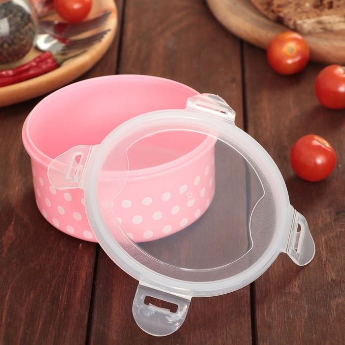 Набор пищевых контейнеров "Горошек" 3 шт 13х5,5/14х6,5/16х7,5 см, цвета МИКС