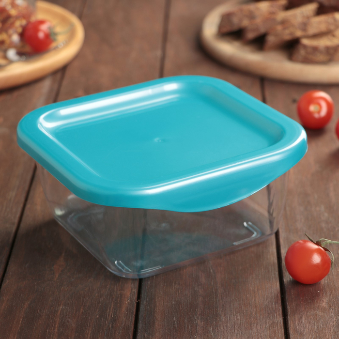 Набор пищевых контейнеров с крышками "Стандарт. Квадрат", 3 шт: 17,5х8 см (800 мл); 15,5х6,5 см (400 мл); 12х4 см (200 мл), цвет МИКС