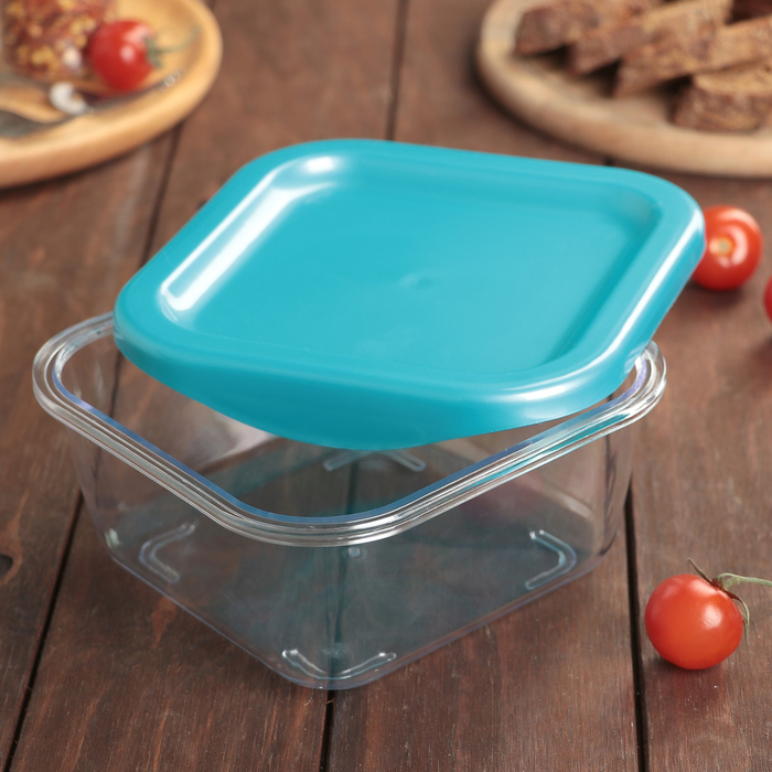 Набор пищевых контейнеров с крышками "Стандарт. Квадрат", 3 шт: 17,5х8 см (800 мл); 15,5х6,5 см (400 мл); 12х4 см (200 мл), цвет МИКС