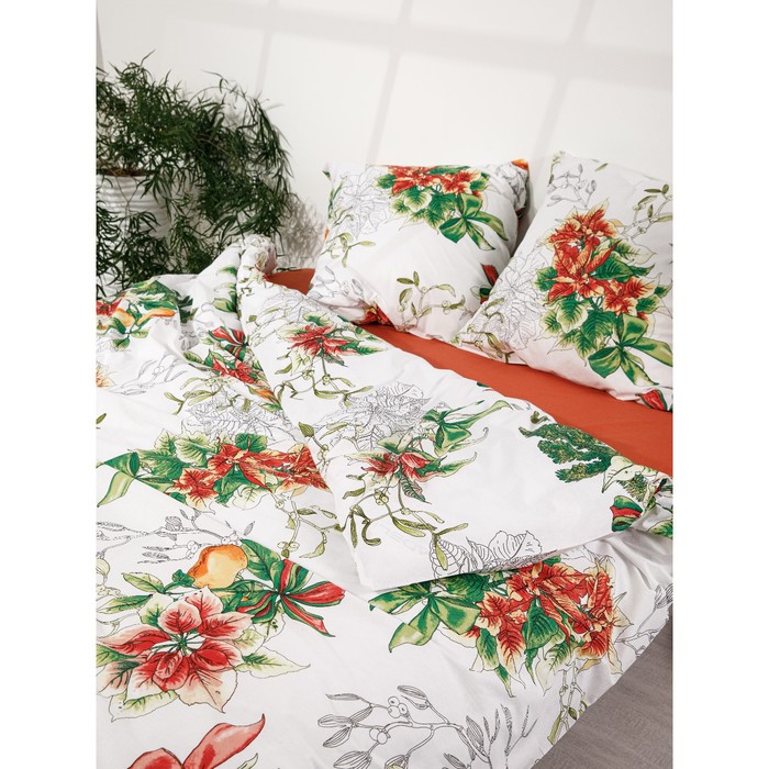 

Постельное бельё 1.5 сп с простынёй на резинке, размер 140x200x20 см, 146x215см, 70x70 см - 2 шт