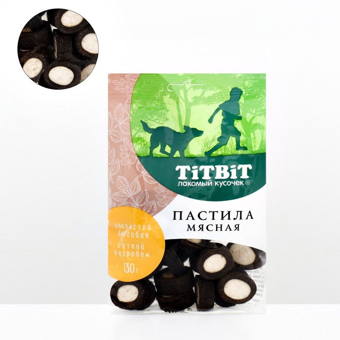 Лакомство TitBit пастила мясная с уткой и кэробом для собак, 130 г
