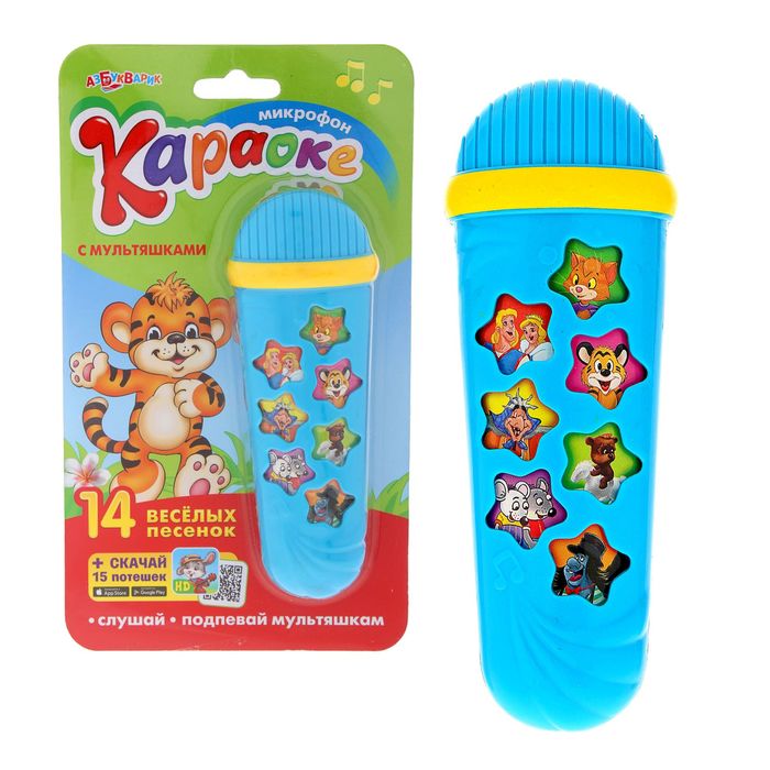 Микрофон «Караоке с мультяшками», МИКС