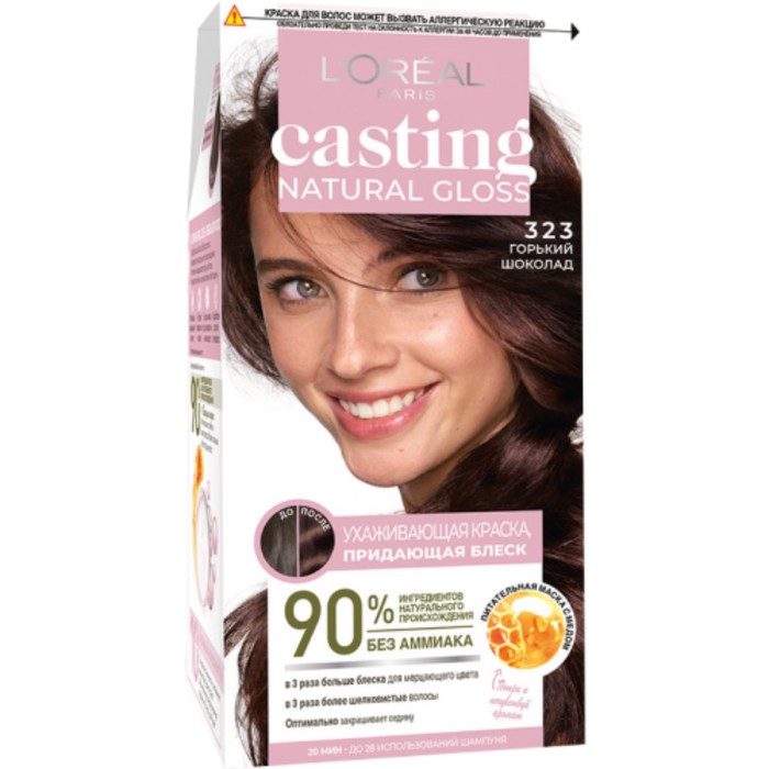 Краска для волос Casting Natural Gloss, 323 горький шоколад