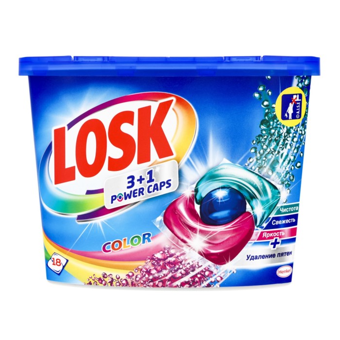 Средство для стирки Losk Caps Color, 18 шт капсулы для стирки losk power caps 3 1 color 18 шт