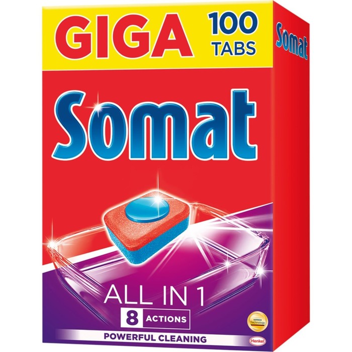 

Таблетки для посудомоечной машины Somat All in one, 100 шт