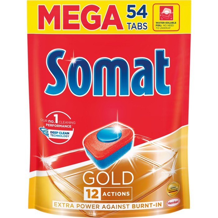 

Таблетки для посудомоечной машины Somat Gold, дойпак, 54 шт