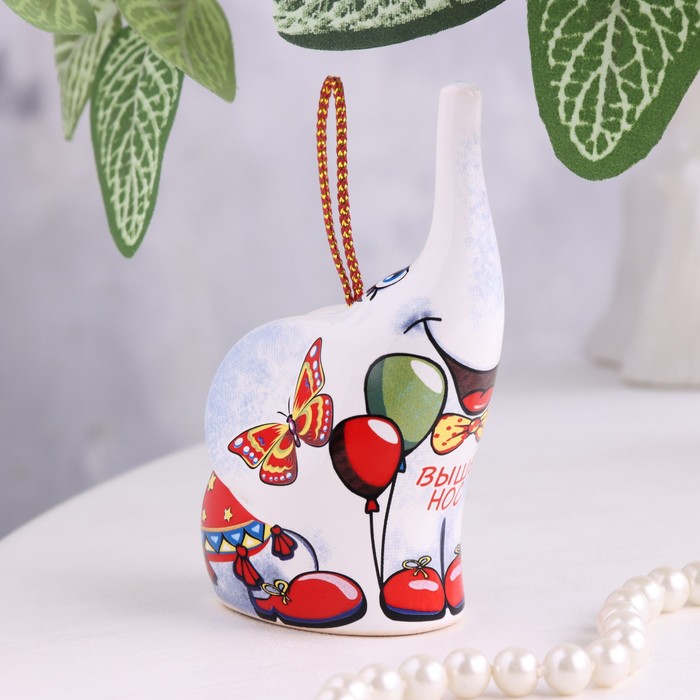 Сувенир Слоник с шариками, керамика