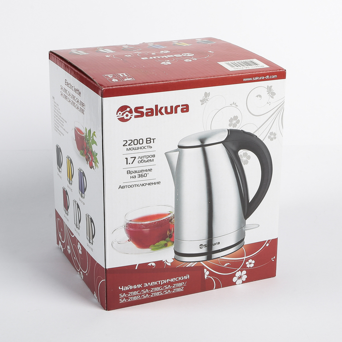 Чайник электрический Sakura SA-2118S, 1,7л