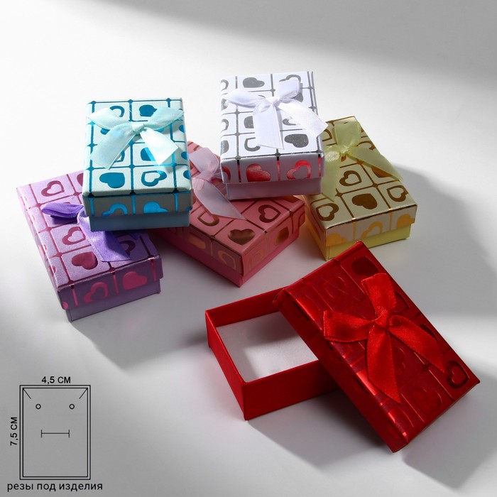 Коробочка подарочная под набор «Сердца», 5×8 (размер полезной части 4,5×7,5 см), цвет МИКС