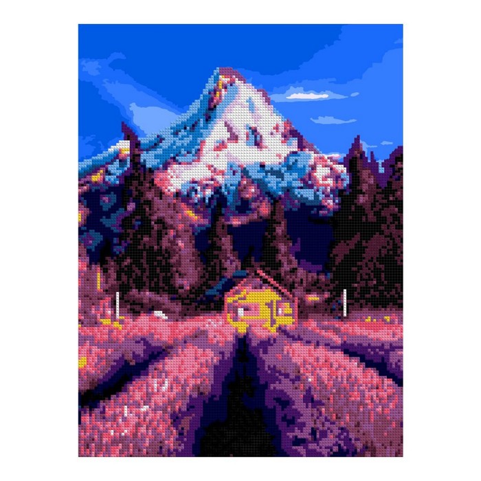 

Алмазная мозаика, 30 × 40 см, частичное заполнение «Лавандовое поле»
