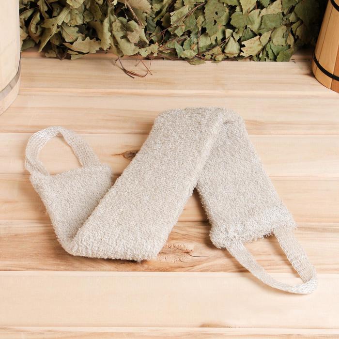 Мочалка банная "Длинная", лён, 70х9см