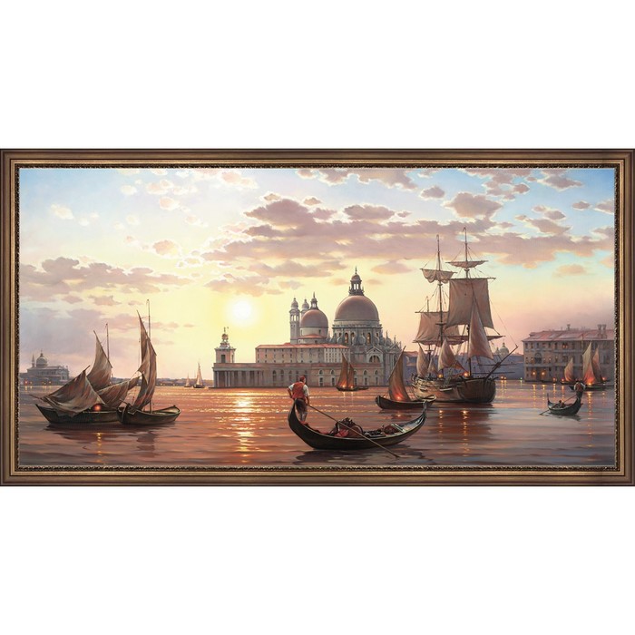 Репродукция картины «Старая Венеция», 60х120, рама (56-982Т)