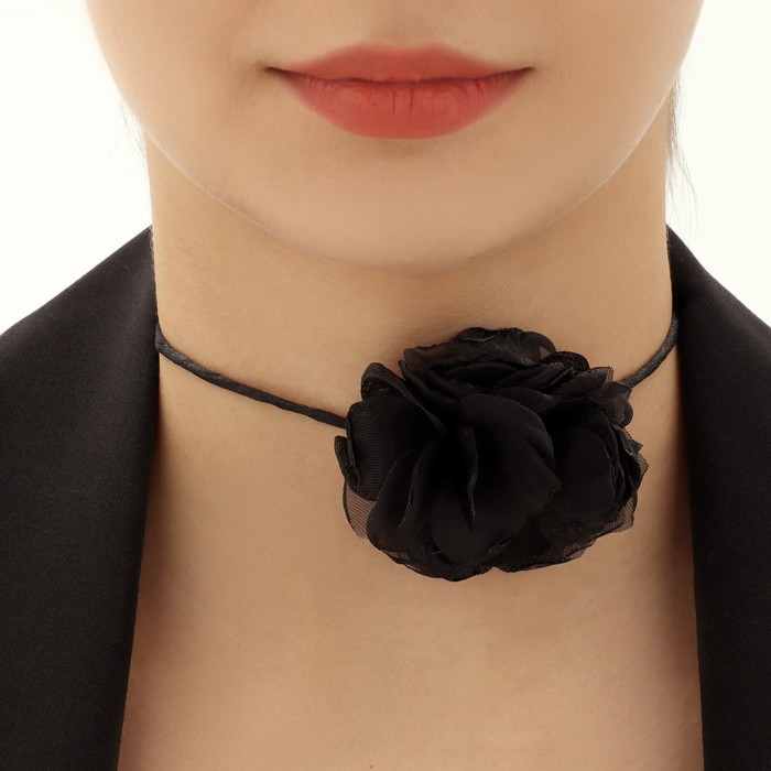 Чокер «Танго» роза воздушная, цвет чёрный, 37 см роза диско танго пулсен