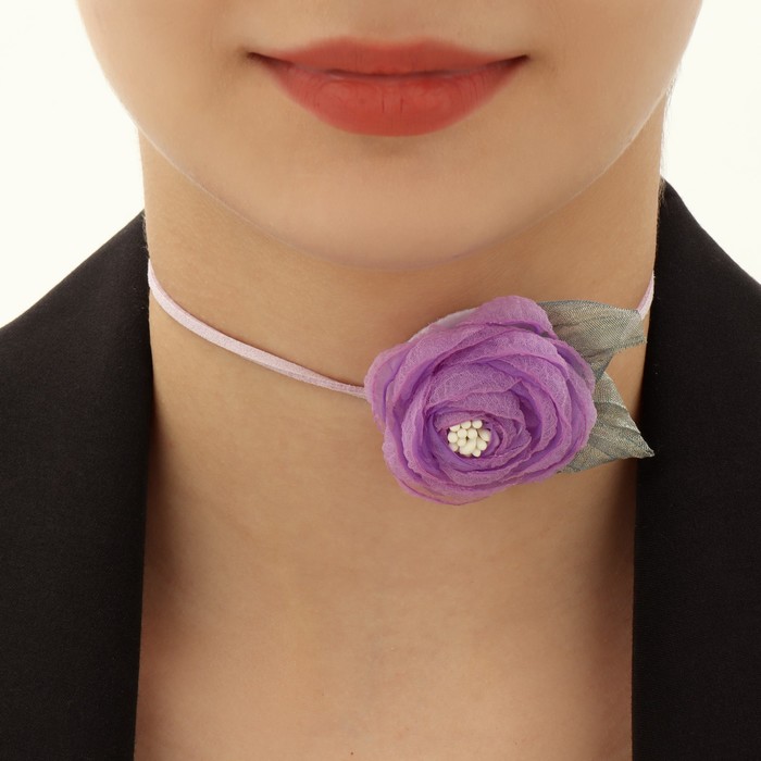 Чокер «Танго» роза нежность, цвет фиолетовый, 130 см роза диско танго пулсен