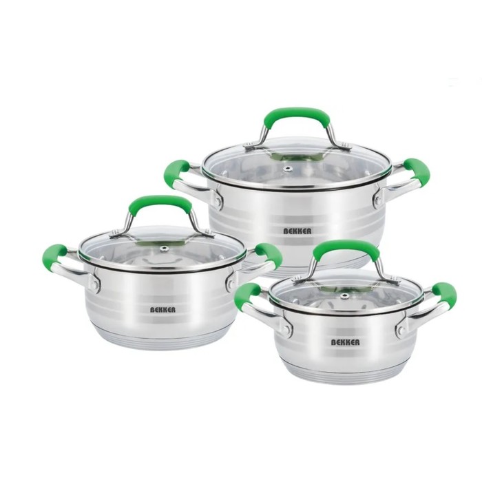 Набор посуды Bekker De Luxe, 6 предметов набор кухонных принадлежностей bekker de luxe 7 предметов нержавеющая сталь