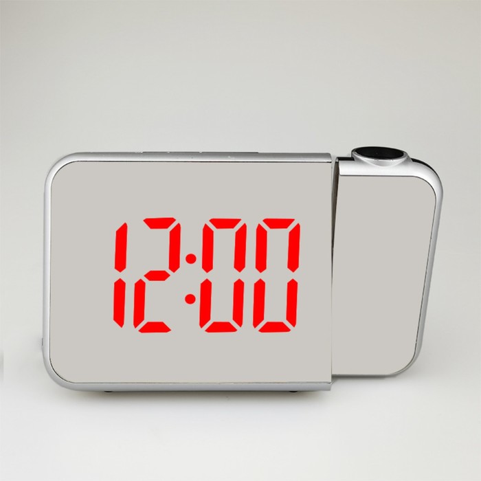 Часы - будильник электронные настольные с проекцией на потолок, календарем, 2ААА, USB