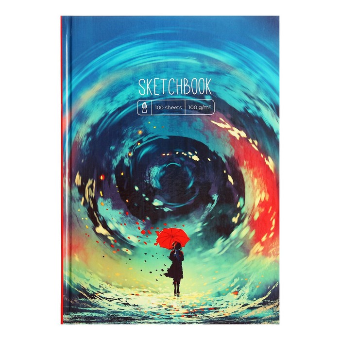 Скетчбук А5 100 листов Мой мир твёрдая обложка глянцевая ламинация блок офсет 100 гм2 297₽