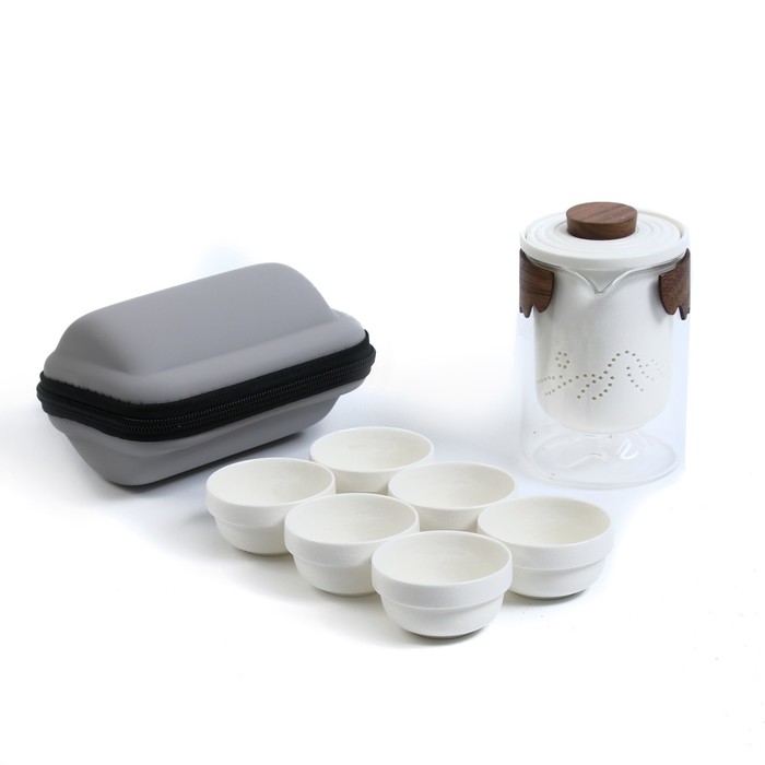 фото Набор для чайной церемонии 7 предметов на 6 персон: чашка 50 мл, чайник 400 мл, белый take it easy