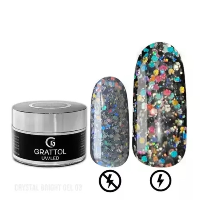 

Гель для моделирования Grattol CRYSTAL BRIGHT №03, 15 мл