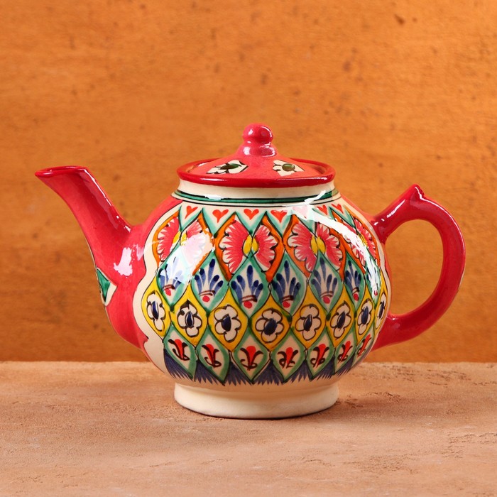 Чайник Риштанская Керамика Узоры, 1000 мл чайник анастасия семикаракорская керамика 780 мл
