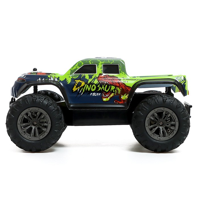фото Джип «дино гонщик», радиоуправление, с аккумулятором, зелёный
